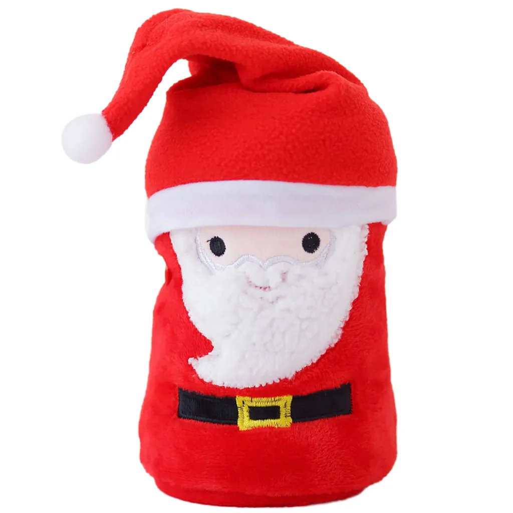 OUNEED 1 Pc Hat and Flannel Blanket Set Snowman Super Soft Christmas Cartoon Flannel Fluffy Blanket Bed Sofa Children Gift#45