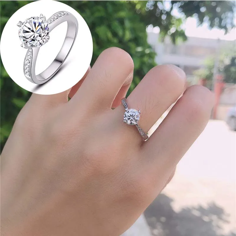 

Jewellery Gift Silver Adjustable Ring Womens Crystal Stone Girls