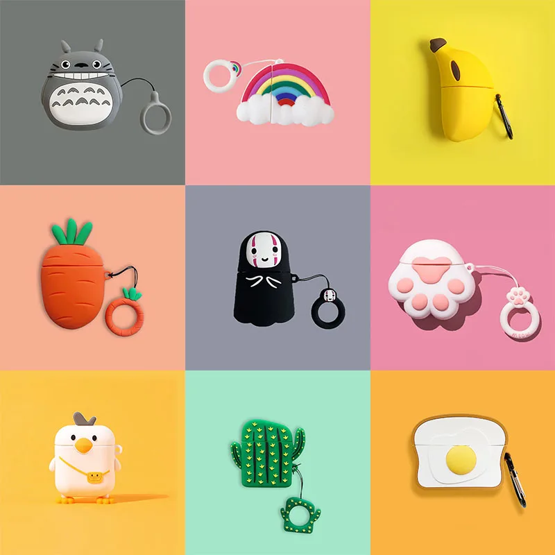 3D милый мягкий силиконовый чехол для наушников Apple Airpods 1 2 с рисунком кошачьей