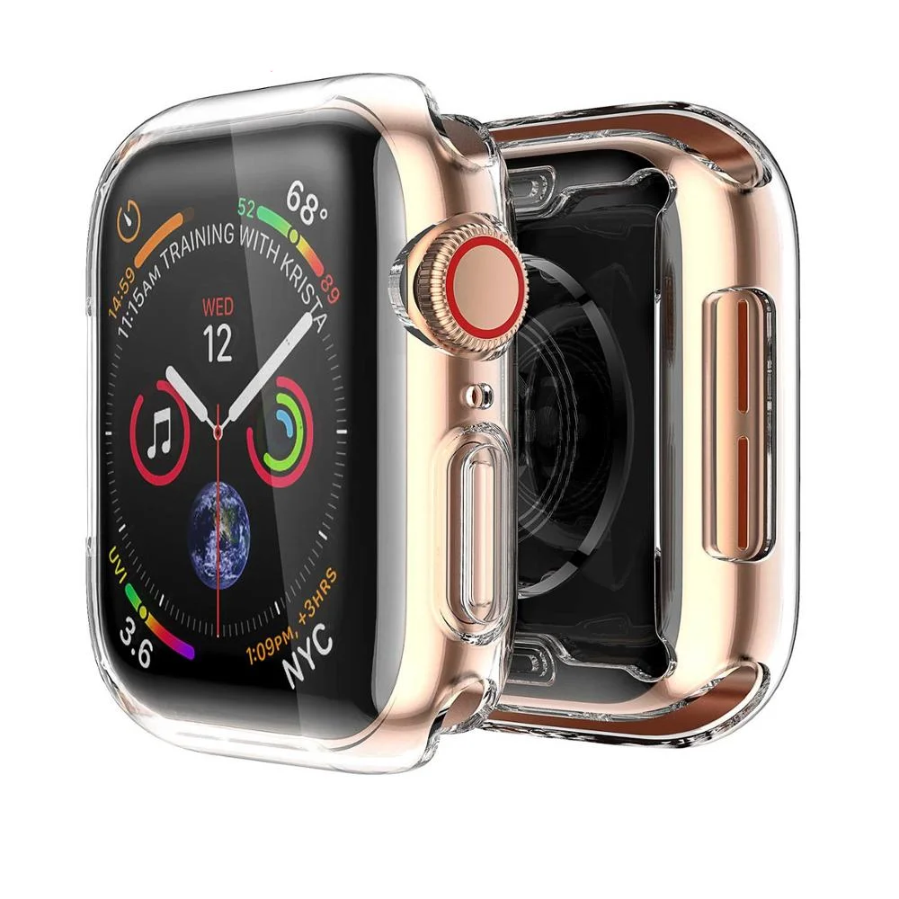 Мягкий чехол для Apple Watch band 44 мм 40 мм/42 мм/38 Ультратонкий Прозрачный iwatch watch series 6 5 4