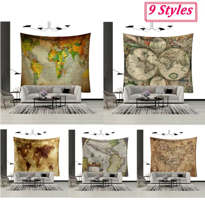 Настенный гобелен в стиле ретро с картой США пляжное полотенце одеяла домашний