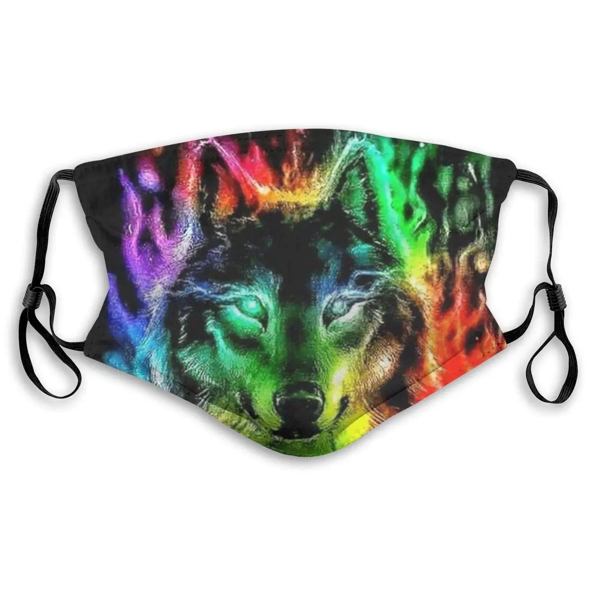 

Wolf Printed Unisex Dust Mouth cover Face cover,Black,Small