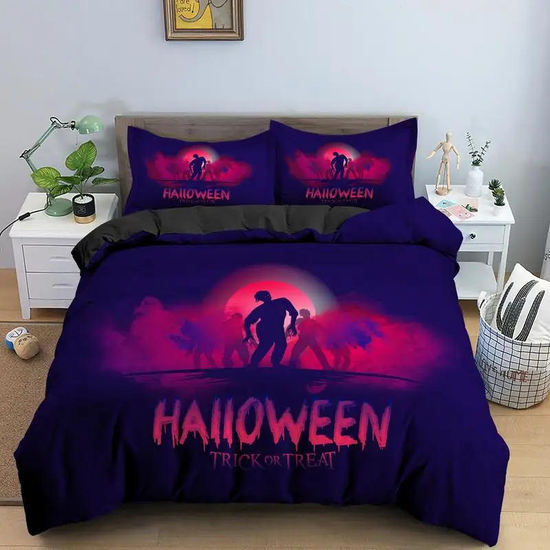 

3D Happy Halloween Style Hot Sale Duvet Cover Set Printed Bedding Queen King Size