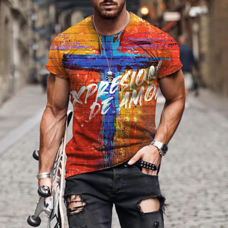 

2021 Summer Fashion T Shirt for Men 3D Printing T Shirts Harajuku Men's Clothing Man Tops Oversized Casual Short Sleeve T Shirt
