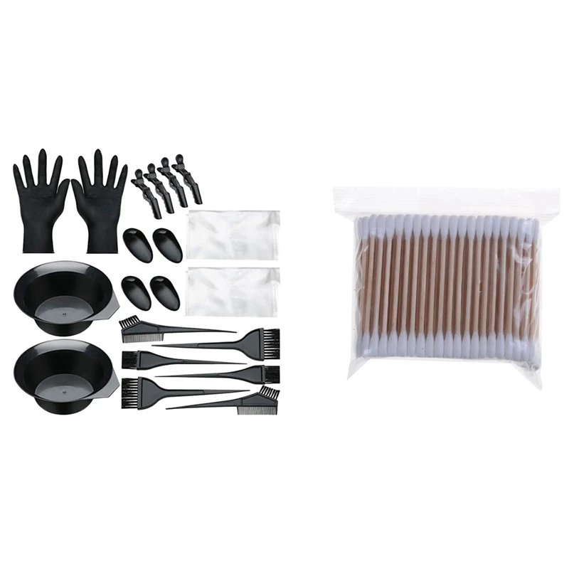 

200 шт., Набор двусторонних кистей с деревянной ручкой