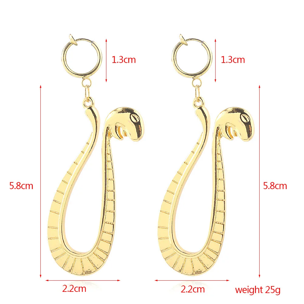 Аниме One Piece серьги Boa Хэнкок со змеиным узором золотистого цвета серьги-капельки