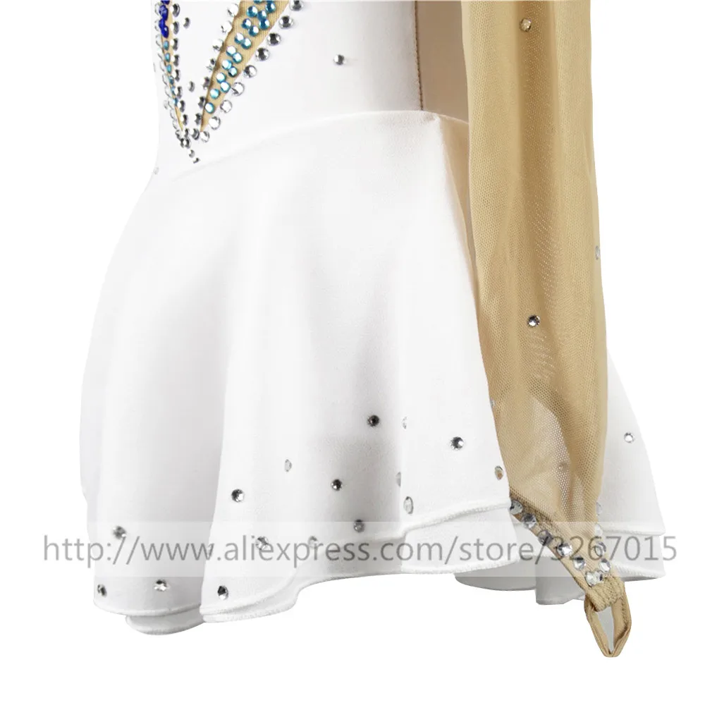 LIUHUO платье для фигурного катания женское на коньках девочек белое с круглым