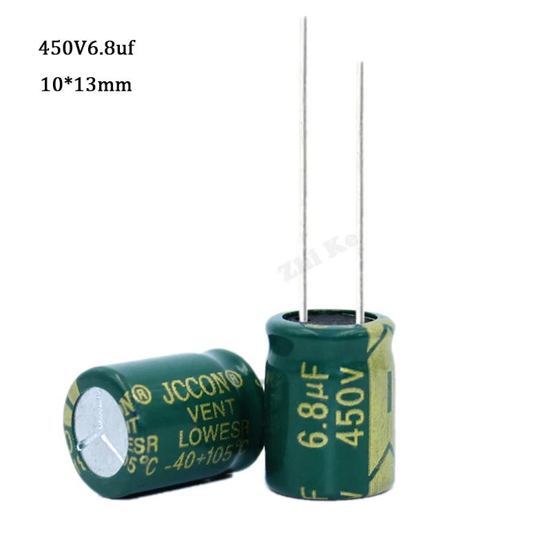 

10pcs 6.8uF 450V 10x13mm High ripple current Long Life 450V6.8uF 10*13mm Aluminum Electrolytic Capacitor for Power Adapter