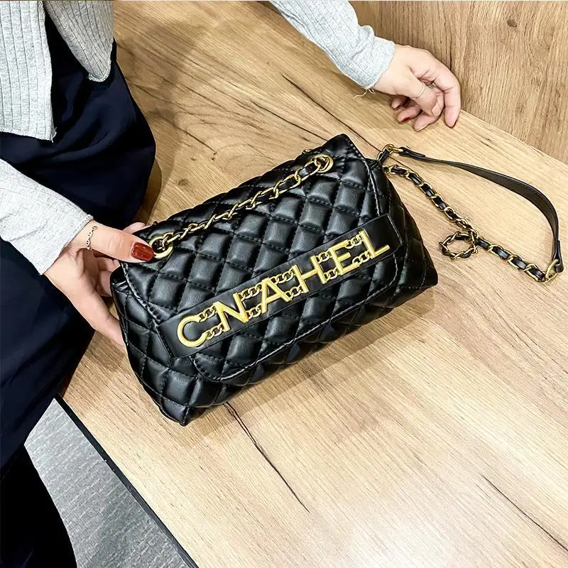 

Luxury Branded Imitation Small Women's Bag Female Replica Shoulder Bag Black Leather Messenger Bag With Letters Crossbody tote