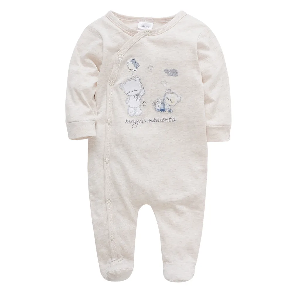 

Kavkas Baby Boy Clothes 100% Cotton 0-12 Months Cool Girls Rompers Long Sleeve Cool Bear Print Infant Toddler Clothing