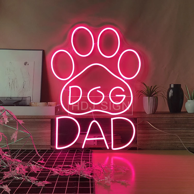

dog dad neon sign custom wall decoration for rooms bedrooms bars restaurants hotels game consoles pet shop decor LED light