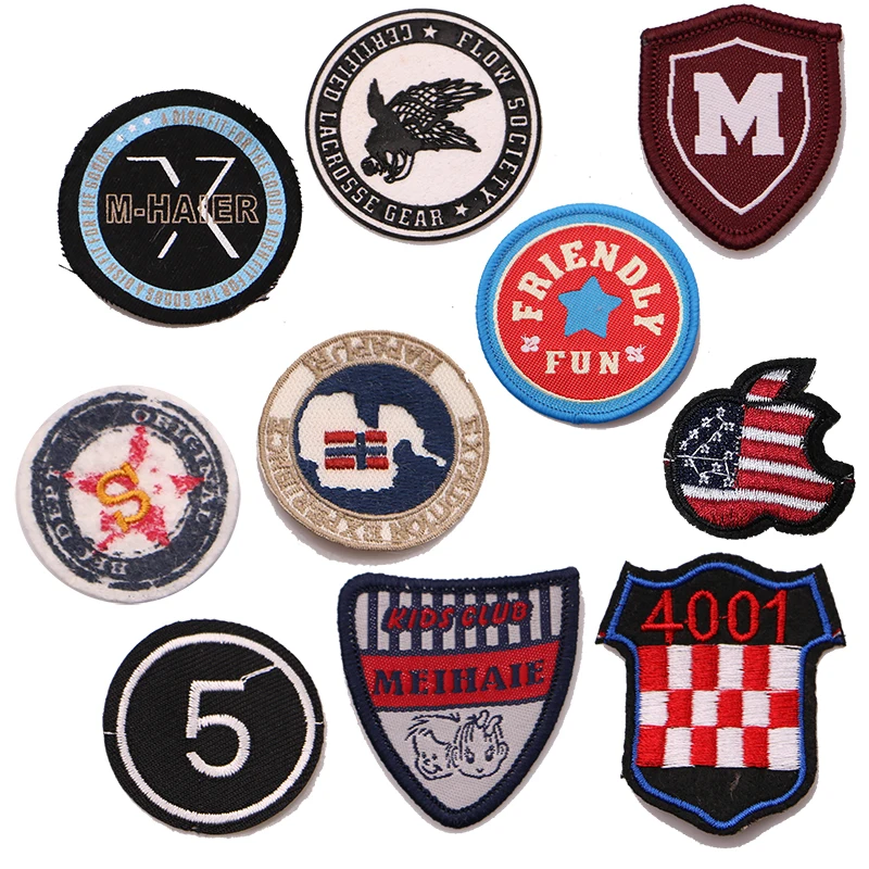

Cartoon Decorative Medal letter M star icon Embroidered Applique Patches For DIY Iron on Badges Stickers on a backpack