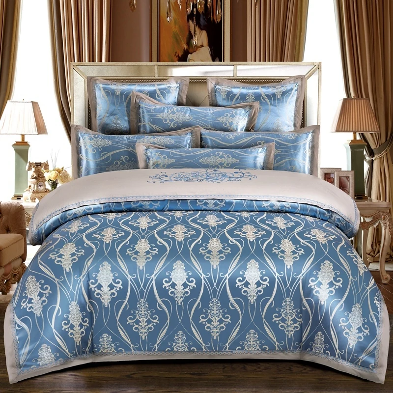 Атласное шелковое мягкое пуховое одеяло набор с вышивкой хлопковый комплект