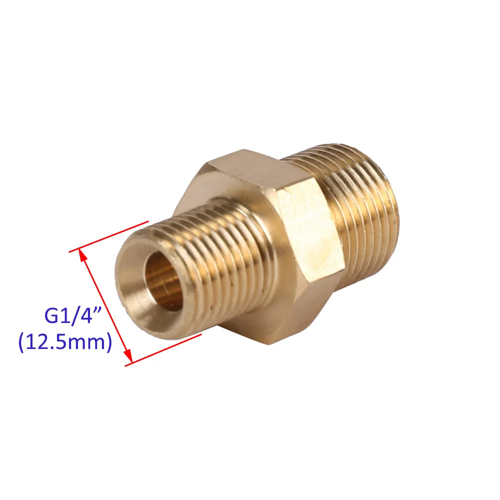 

High Pressure Washer Car Washer Brass Connector Adapter G1/4 Male + G3/8 Male