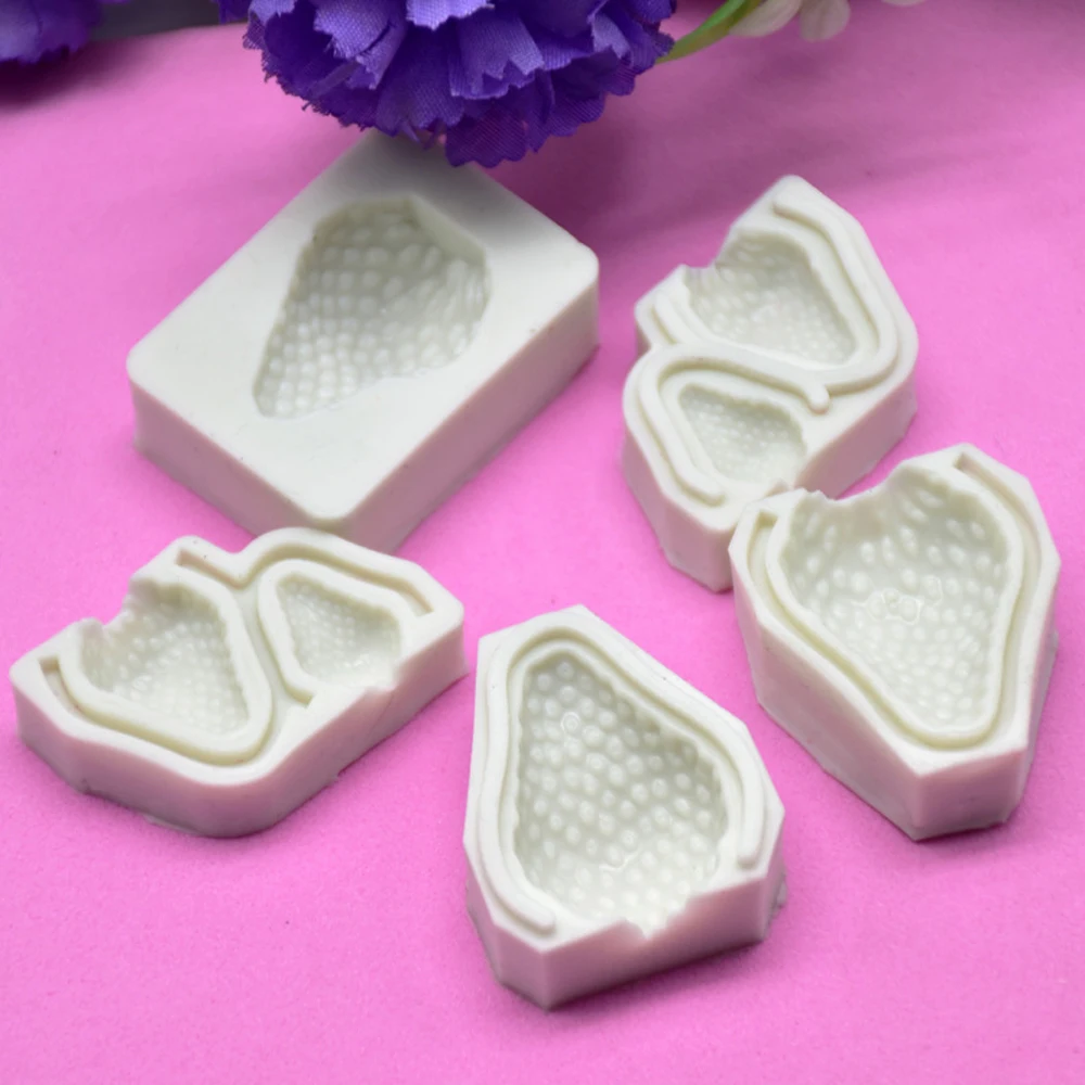 Форма для помадки 3D сделай сам белая форма клубника торта мыла шоколада