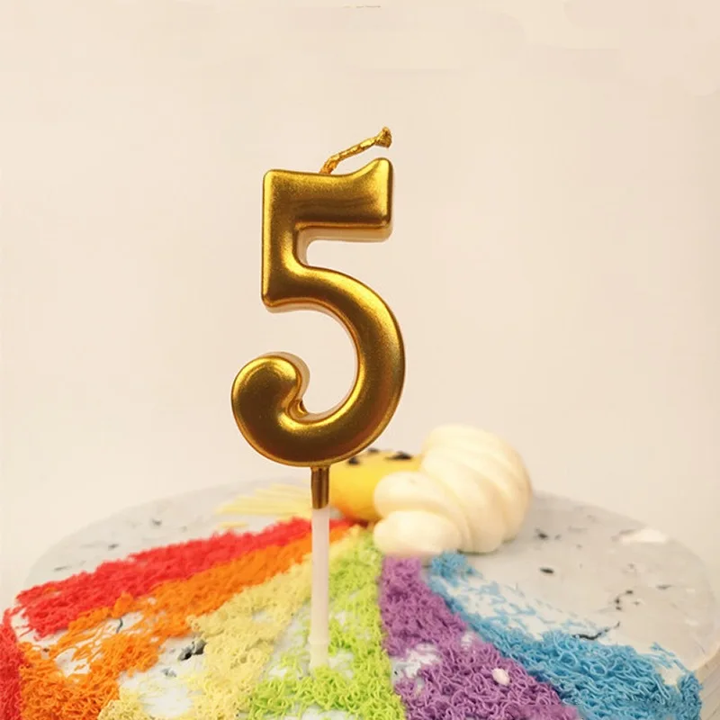 Серебристые и золотистые свечи 1 шт. украшения для вечеринки в честь Дня Рождения