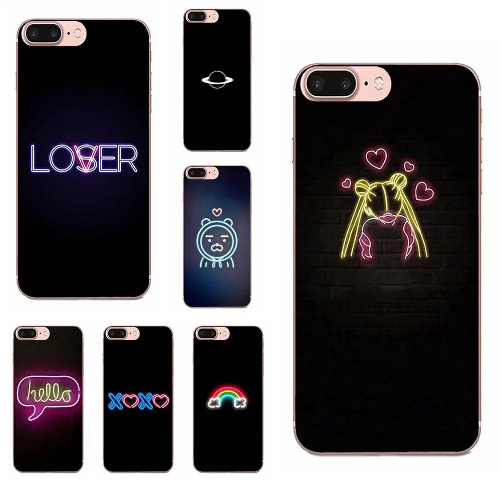 Черный фон флуоресцентный чехол для телефона из ТПУ с принтом Капа Galaxy Grand A3 A5 A7 A8