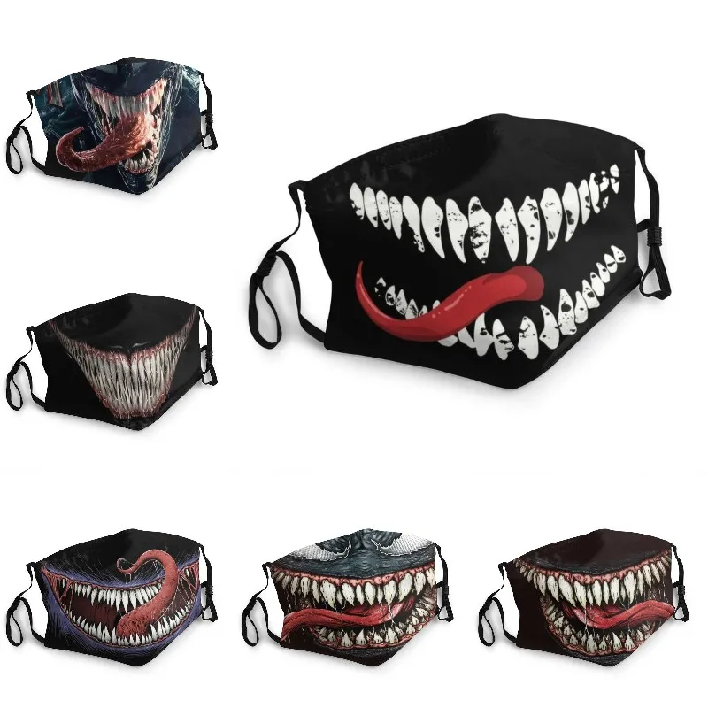 

Venom Alien Symbiote Movie Mouth Face Mask Washable Eddie Brock Superhero Teeth Mask Men Protection Cover Respirator Muffle