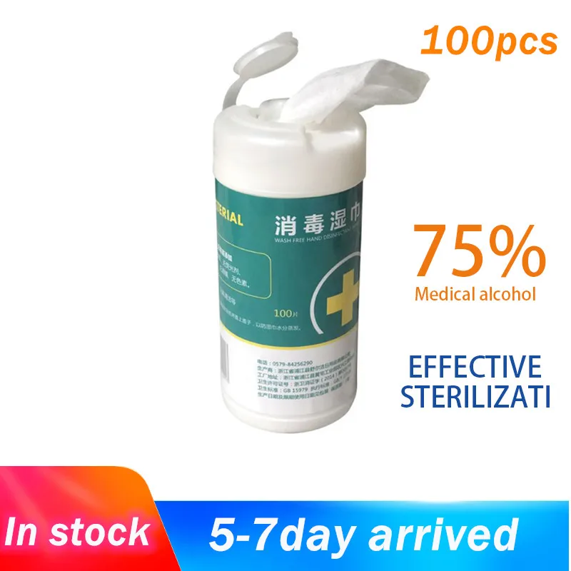 100 шт. алкоголь влажные салфетки Одноразовые дезинфекции автомобиля домой