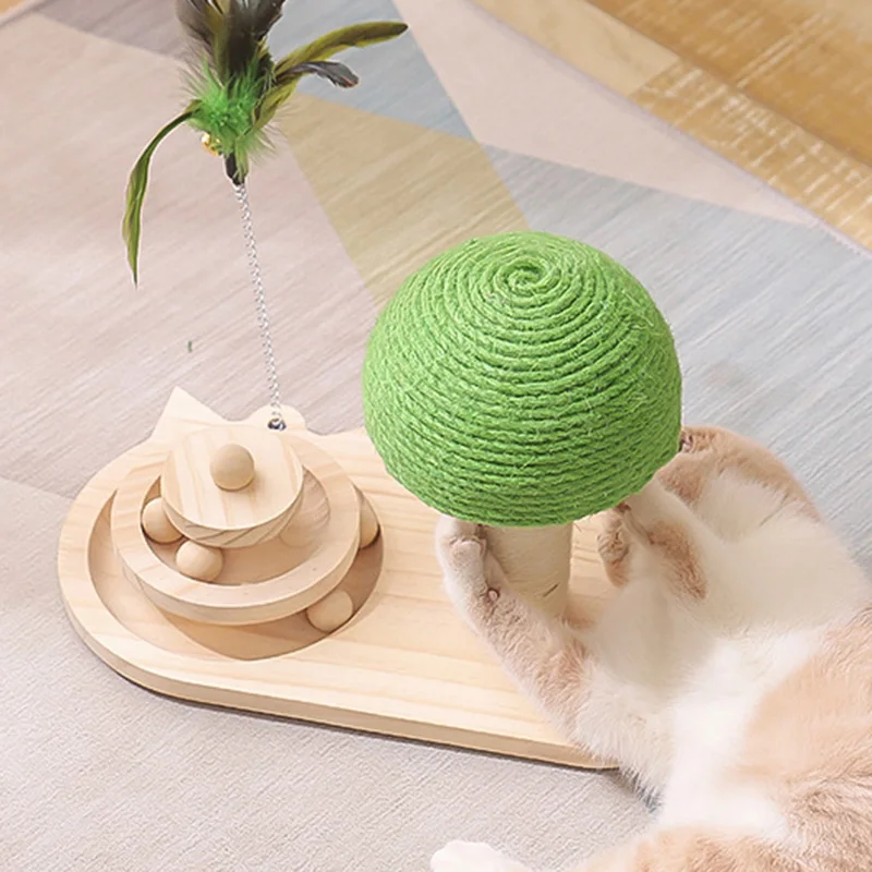 

Interactive Wooden Cat Toys Ball Track Cat Tower Roller Toys Double Layers Kitten Toys Funny Swing Turntable Gifts A1
