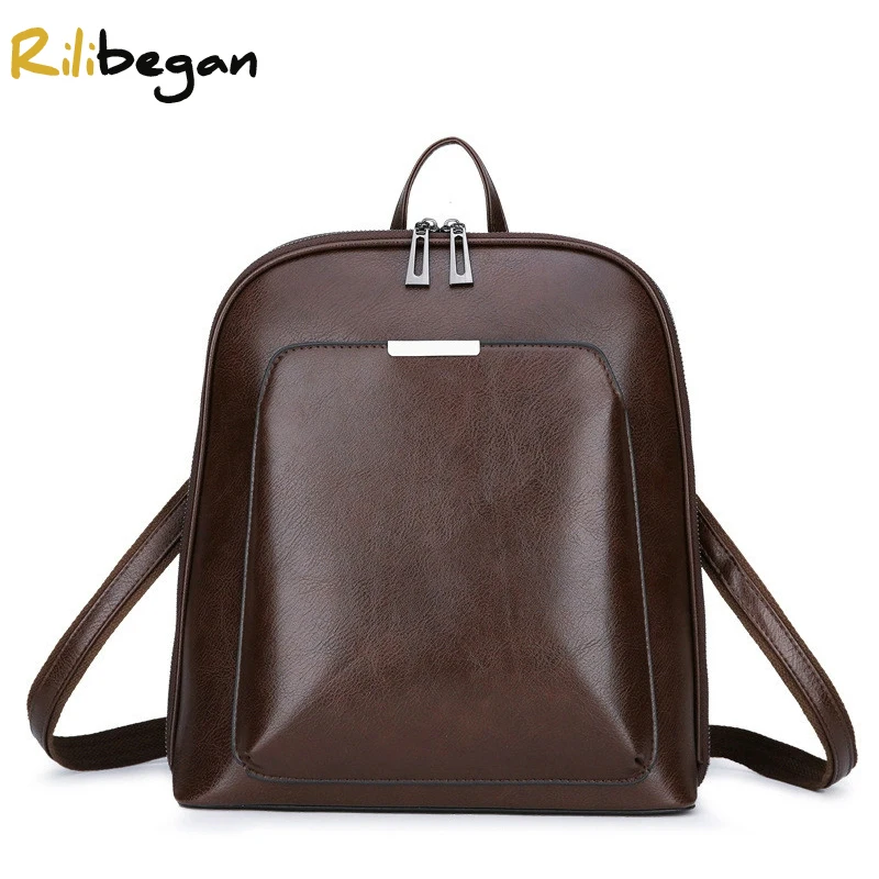 

Новый компактный рюкзак для женщин, вместительный школьный ранец из искусственной кожи для девочек, дорожная сумка