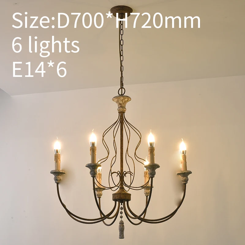 Ретро деревенская люстра антикварный светильник для спальни подвесной из дерева