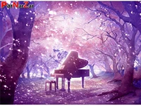 parnarzar 5d diy diamond painting by number kits full roundsquare crystal for home decor piano in the woods
