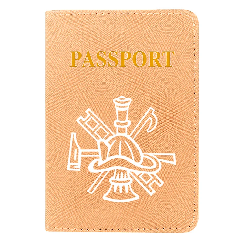

Fashion Women Men Passport Cover Pu Leather Firefighter Symbol Printing Travel ID Credit Card Holder Packet Wallet