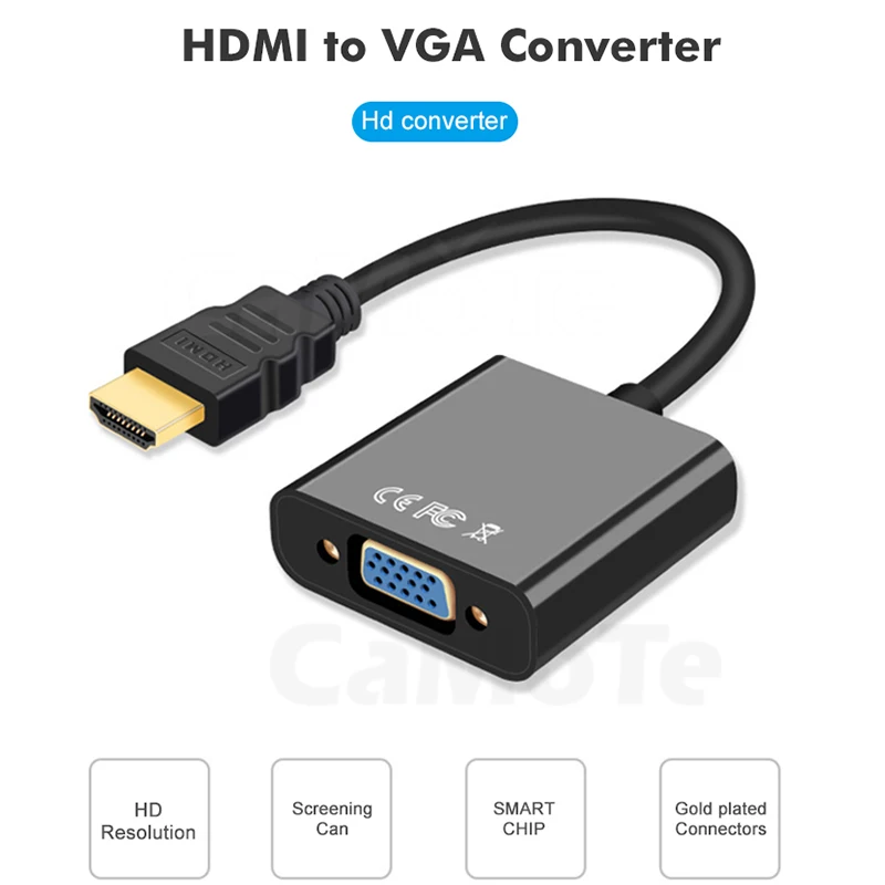 Высококачественный адаптер HDMI в VGA переходник папа мама 1080P цифровой аналоговый