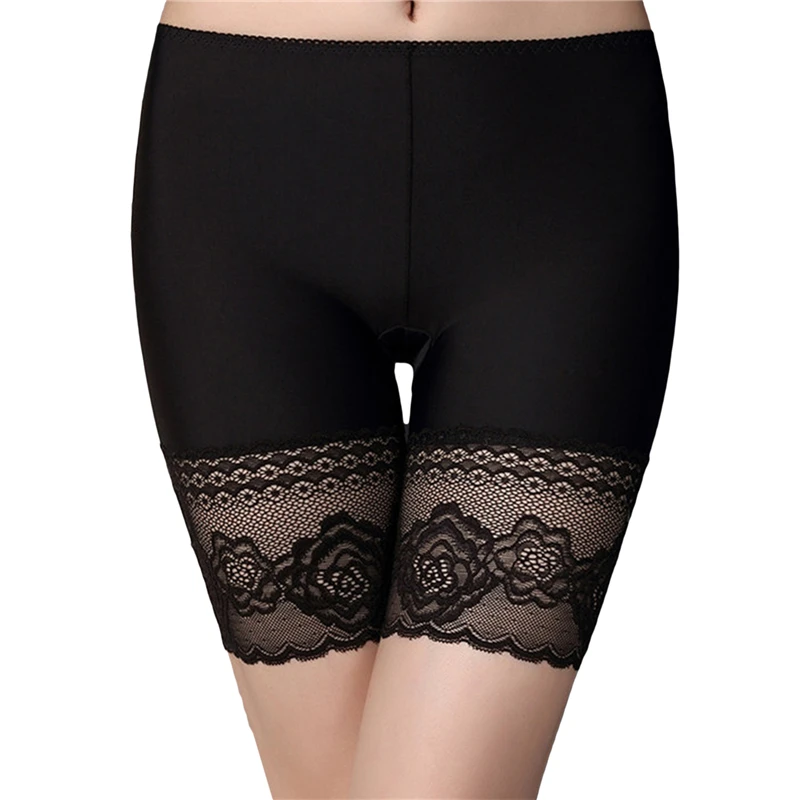 

Seamless Underwear Shorts Women Soft Cotton Safety Short Pants Female Sexy Lace Black Boxers Women Plus Size Boyshort Panties