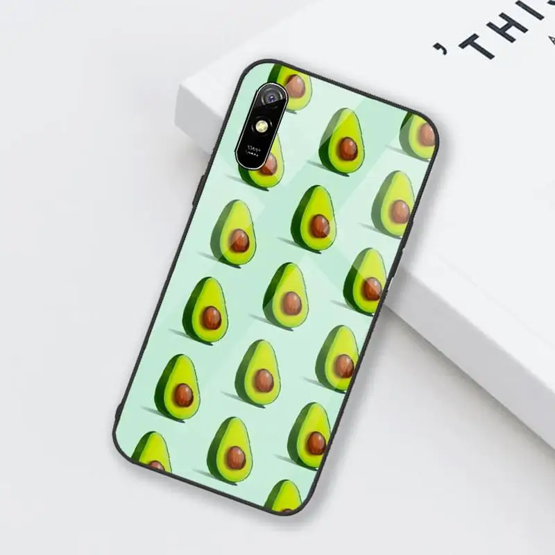 

avocado aesthetic cute pattern Phone Case Tempered glass For xiaomi Redmi 4X 5 6 6A 8 8SE MIX 2 2S Note 3 4 5 6 7 PLUS PRO