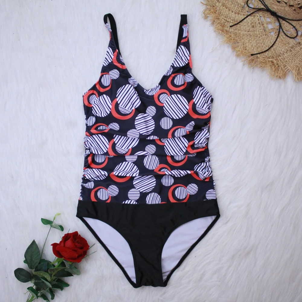 

Sexy Dots One-Piece Swimsuit Push Up Swimwear Plus Size Bikini Women 2020 Sport Bodysuit Swimming Bathing Suit Beachwear XXL