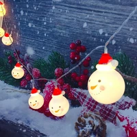 2 meter 10leds santa claus snowman led light string christmas decoration for home xmas tree ornament navidad 2022 new year
