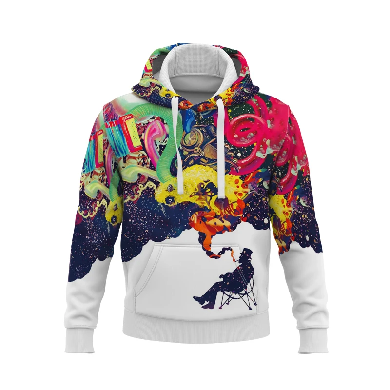 

2021 new style design graffiti color starry sky hoodie men and women 3d printing children's autumn and winter sweatshirt jacket