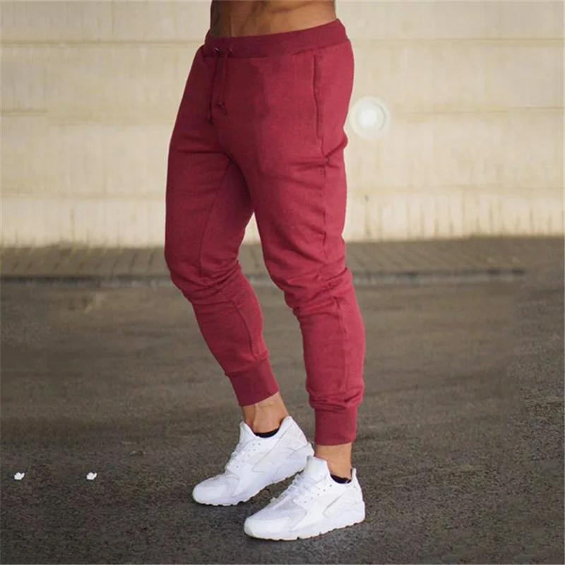 

2021 Casual Pants Men Joggers Sweatpants Solid Color Trousers Fitness Sportswear Jogger Track Pant Plus Size S-3XL Summer Spring