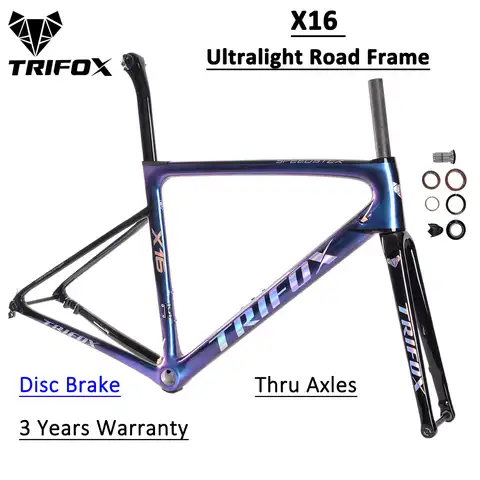 Рама для дорожного велосипеда TRIFOX X16 из углеродного волокна, дисковый тормоз, специальные велосипедные ультралегкие гоночные велосипедные ...
