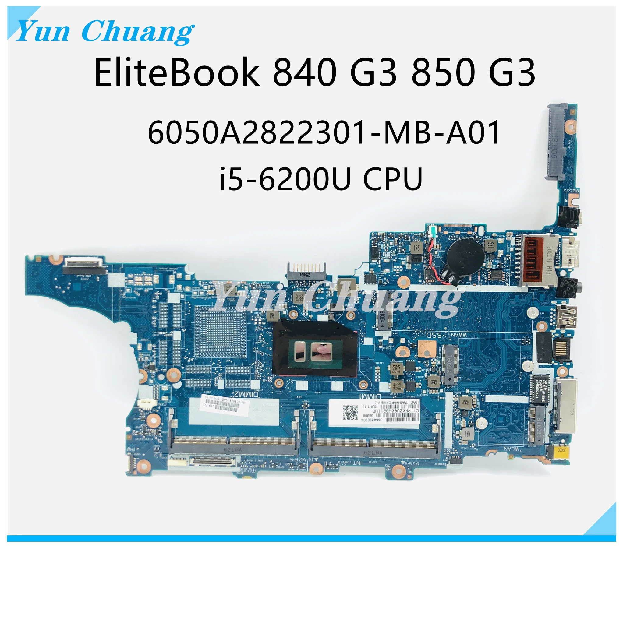 Материнская плата 918312-501 918312-601 для ноутбука HP EliteBook 850 G3 840 6050A2892401-MB-A01 с процессором