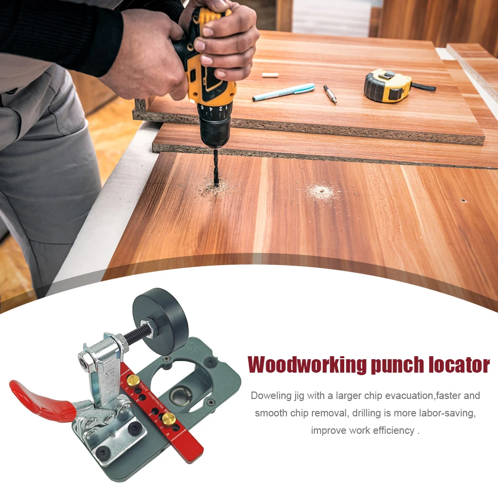 

35mm Woodworking Hole Drilling Guide Locator Punch Hinge Boring Jig with Fixture Aluminum Alloy Door Cabinets Hole Opener Labor