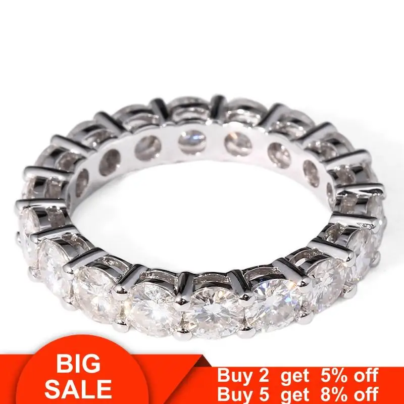 2019 кольцо вечности обручальное 925 стерлингового серебра 4 мм ааааа cz заниматься