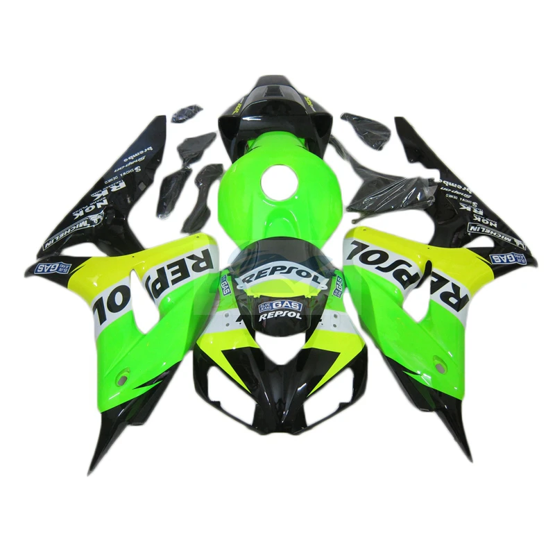 

Комплекты обтекателей, зеленые и черные, подходят для Honda CBR 1000rr 2006 2007, новые обтекатели CBR1000RR K6 K7, детали для кузова под давлением NA84