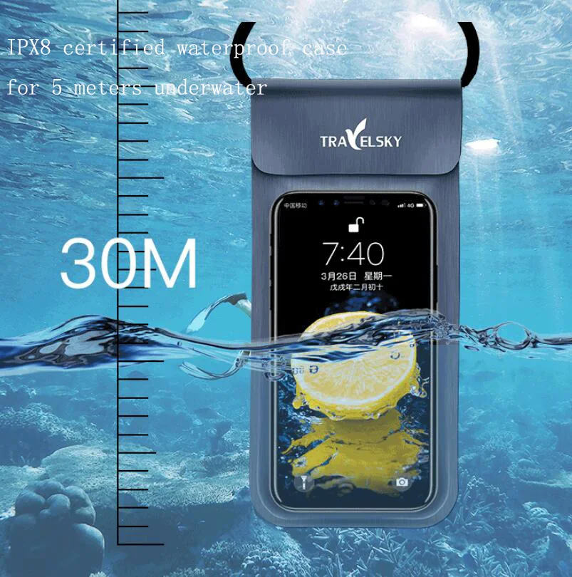 

6.5 Inch TPU IPX8 Phone CaseWaterproof Bag Diving Transparent Outdoor Rainy Weather Swimming Touch Screen For Iphone 11Pro Max