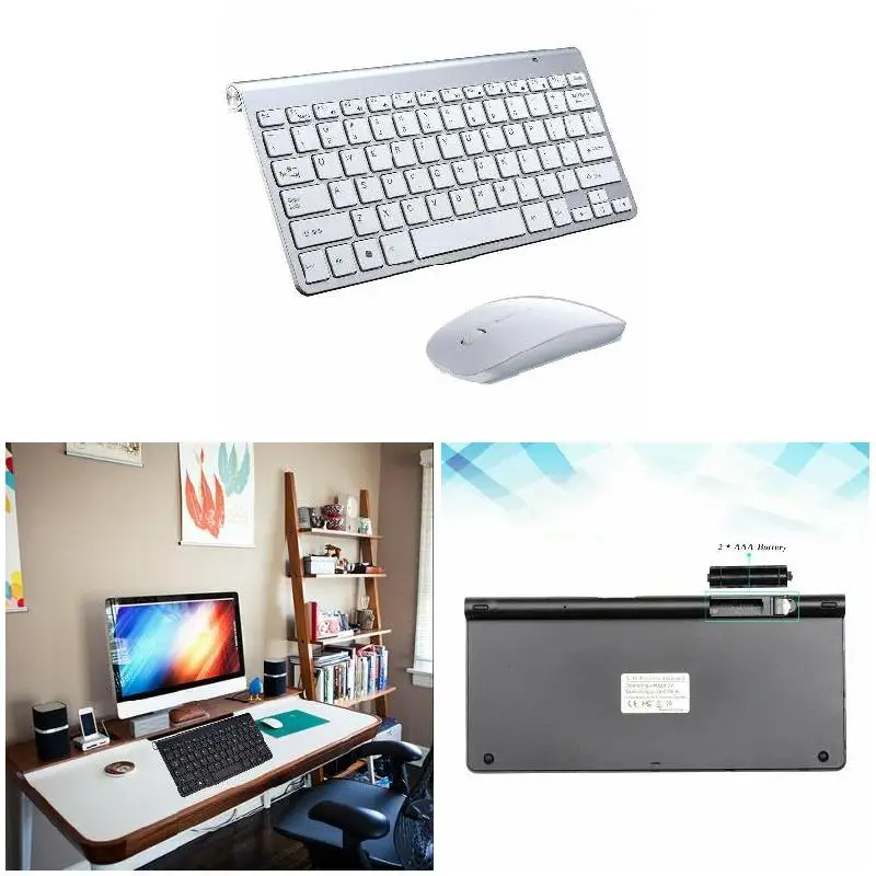 Водонепроницаемый 2 4G Беспроводная клавиатура мышь комбо с USB Приемником Для ПК