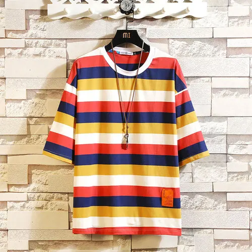 

Men's Cotton Striped T-shirts Funny Mens Oversized Tshirt Male Summer Tee Shirt 5XL T Shirt Xxxtentacion For Man Streetwear Tees