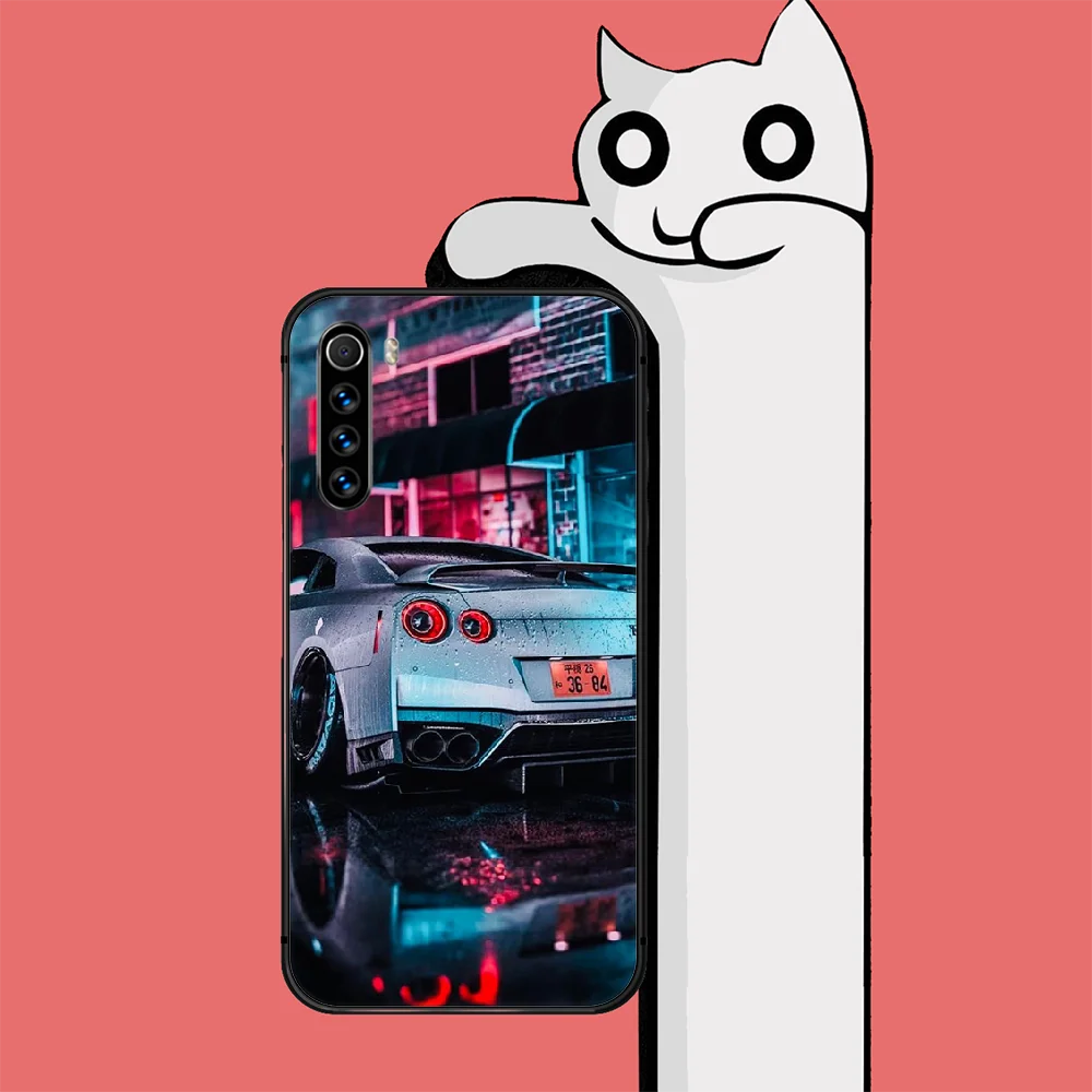 

GTR Super Car Phone Case Cover For Xiaomi Redmi Note 7 7A 8 8T 9 9S 9A 10 K30 Pro Ultra Black 3D Soft Black Silicone