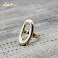 anslow unique design jewelry brass gold plated oval female women finger ring couple lovers promise rings high quality low0061ar