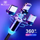 Suhach 1 м2 м светодиодный магнитный Micro USB кабель для iPhone Samsung Android мобильный телефон USB Type C кабель магнит зарядное устройство провод шнур