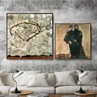Модульная картина в скандинавском стиле, Постер с австрийским эгоном чиеле, Картина на холсте, Настенная картина для гостиной, домашний декор, без рамки