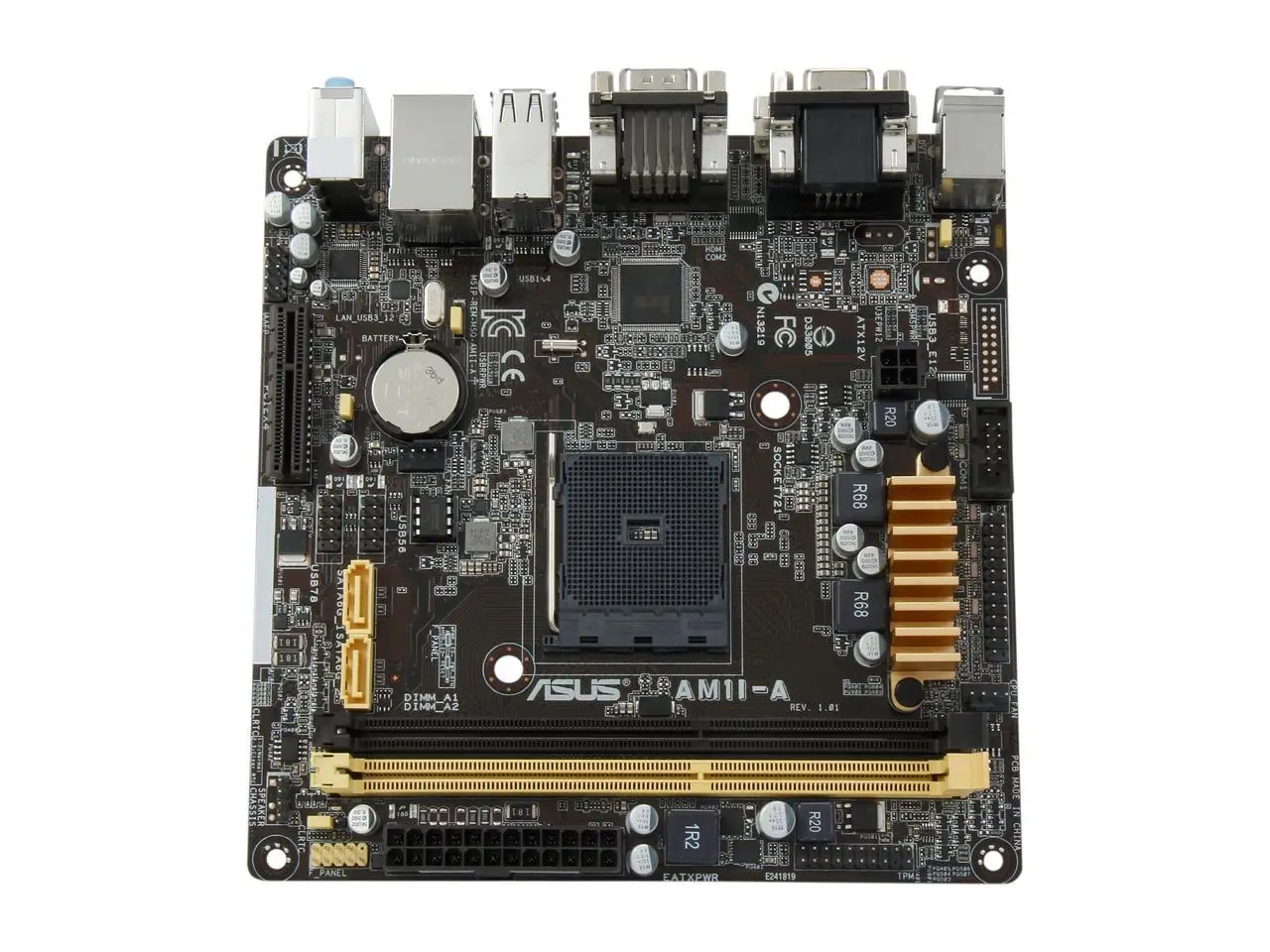 For ASUS AM1I-A For AM1 Mini ITX APU Desktop Motherboards 17*17 DDR3 32GB AMD HDM USB3.0 SATA3 PCIe 2.0 x4 mini pc motherboard