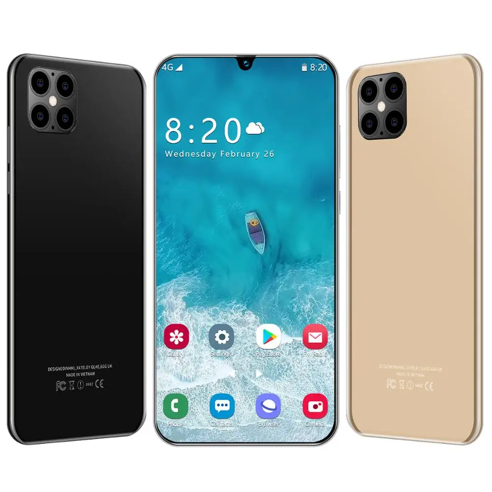 

6.5-inch I12 Water drops screen smartphone triple-slot 8 128GB 4800mAh New MediaTek 8 Core NFC global version Android phone