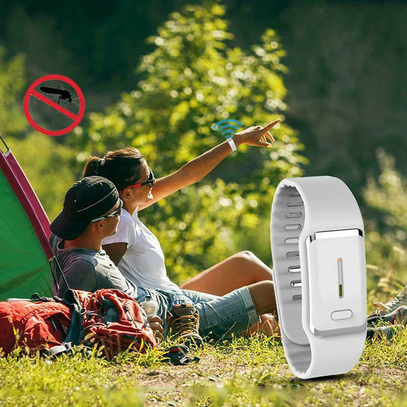 

Hot Mosquito Repellent Bracelet USB Rechargeable Ultrasonic Biological Waves Safe Non Toxic D6